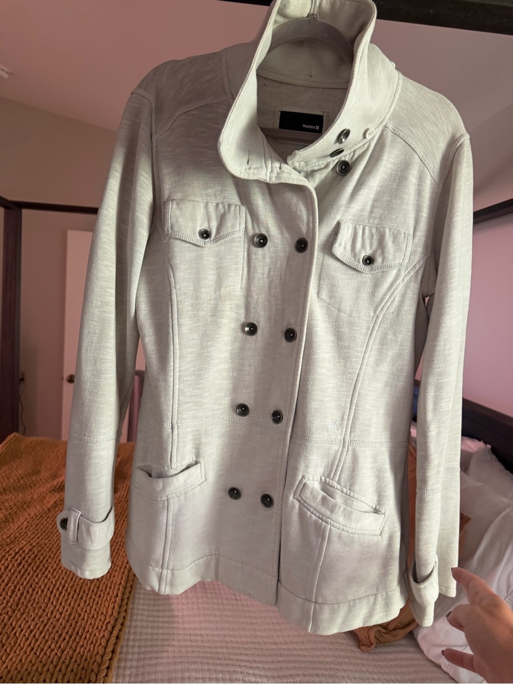 Light Cream Double-Breasted Women's Jacket